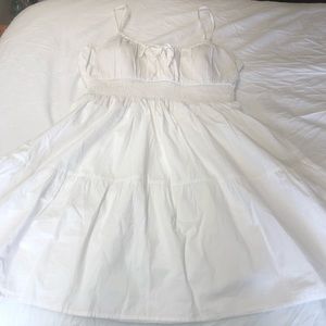 Derek Heart White Peasant Dress Size Large Coquette Dainty
